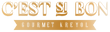 Logo of 'C'est Si Bon Gourmet Kreyol' with gold text on a white background